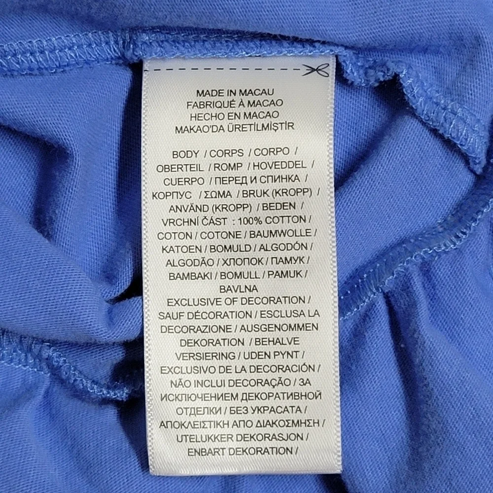 Ralph Lauren Baby Girl Blue Cotton Polo Bear Dress 6M.
